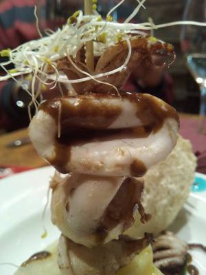 Fotografo culinario Emmanuel Pfaff. Tapa Calamar con Pedro Ximinez