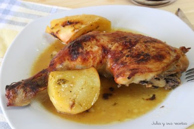 pollo horneado con cerveza sin gluten y naranja