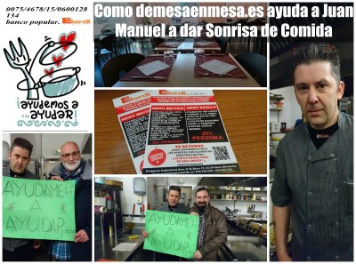 AYUDAME A AYUDAR, COMIDA POR SONRISA.  Juan Antonio Rayo. www.demesaenmesa.es  1