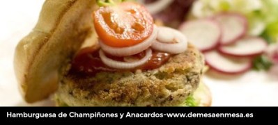 de mesa en mesa-Hamburguesa de Champiñones y Anacardos