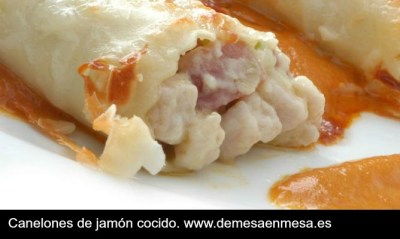 de mesa en mesa-Canelones de jamón cocido.